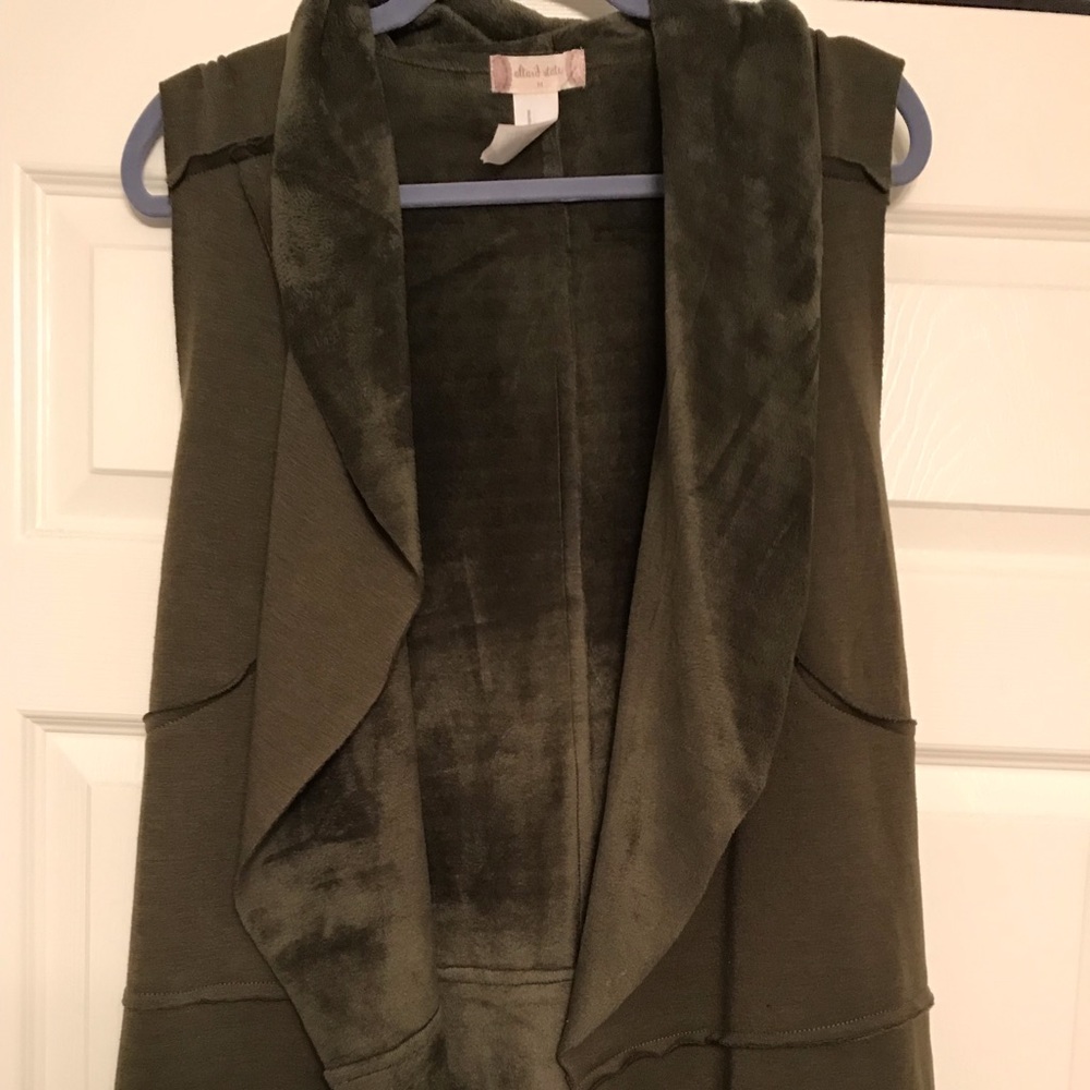 Green vest with fleece inside